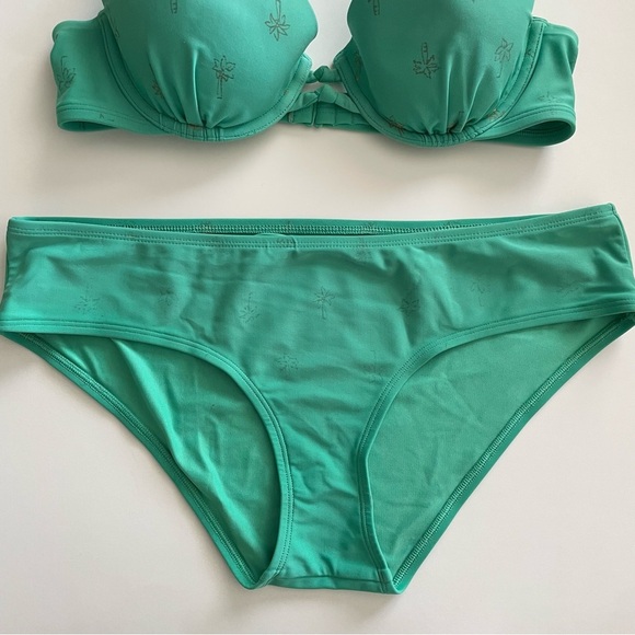 Aerie Palm Tree Bikini Swim Bathing Suit Beach Swimming Green Size Small Medium - Picture 4 of 7